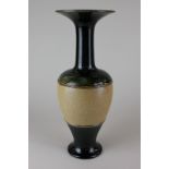 A Royal Doulton Slater stoneware vase, baluster shape with long neck and flared rim, 34cm