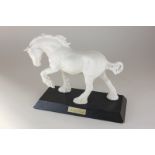 A Beswick Spirit of Earth horse, model 2914, in white matte finish, on black wooden plinth base with