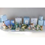 Fifteen Beatrix Potter Border Fine Arts figures including Friends of Peter Rabbit Club membership