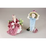 Two Royal Doulton porcelain figures, Make Believe (HN2225) and Lydia (HN1903)