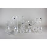 A Dartington crystal bowl, an Edinburgh crystal spirit decanter, a Royal Doulton crystal vase and