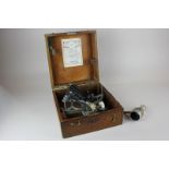 A Kelvin Hughes sextant in fitted mahogany case bearing label dated 19.10.67