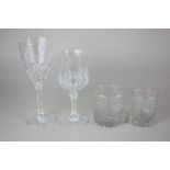 Two sets of six Royal Doulton wine glasses, together with six Longchamp wine glasses and two sets of