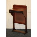 A Victorian prayer stand with single shelf above upholstered panel (a/f - drawer missing), 78cm