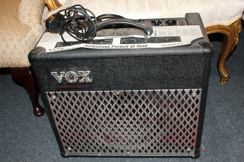 A Vox electric guitar in red and black, and a Vox Valvetronix AD30VT amplifier, guitar length 91. - Image 3 of 3