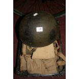 Military Equipment: British and American gaiters, putties, beret, map case, water bottles, helmets