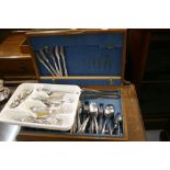 Flat ware: Mappin and Webb canteen of cutlery 18/8 plus selection in a tray of EPNS cutlery.