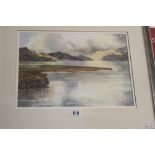 Scottish art: Kenneth Robertson watercolour on paper "Loch Torridon", signed bottom left. 14ins. x