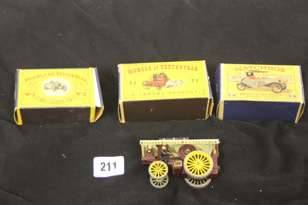 Toys: Diecast Lesney Matchbox, numbers Y4, Y5 and Y14.