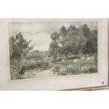 William Herbert Allen watercolour on paper, sheep in a meadow, signed lower right. Framed and