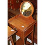 Edwardian mahogany with banded inlay dwarf dressing stand mirror.