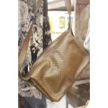 Fashion: Fendi c1990 ladies handbag/shoulder bag, dark brown leather mock fish scale with keyring