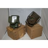 Militaria: Military cycle lamps, No1 W2 WB1501 in green khaki plus 2 Smiths process timers, boxed.