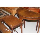 Early 20th cent. Dwarf drop leaf gateleg table and an oriental hardwood occasional table with single