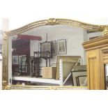20th cent. Gilt framed over mantel mirror with mirrored glass insets in frame. 48ins. x 36ins.