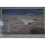 Prints: 20th cent. Concorde, signed limited edition "Second to None" 300/400, published by S.W.A,