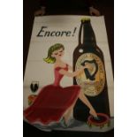 Circa 1955-58 Guinness Poster: Victoria (Victoria Davidson) "Encore" girl, bottle & harp