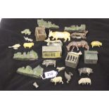 Hollowcast toys: Animals, domestic and farm accessories (kennels, hutches, etc).