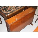 19th cent. Mahogany dwarf Sutherland table, fretwork supports. H23" x L34" x D7".