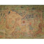 Early 20th cent. Machines tapestries: One depicting Hansel & Gretel 37ins. x 29½ins. and the other