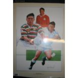 Sporting interest: Rosy Underwood prints, signed Rory Underwood, a print of Lee Sharp, tribute to