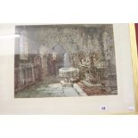 S A Rayner 1820-1874, watercolour "Kingston Church". Framed and glazed. 20ins. x 14ins.