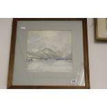 Molly Brett 1912-1990 watercolour of the Lake District, signed bottom right. 9½ins. x 9½ins.