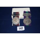 Military Medals: Pair to M.Eng D.H Broughton (3030853) RAF. LS, GC and GSM with Brunei clasp (2).