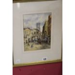 George Colville watercolour "Temple Bar", signed bottom right. Framed and glazed. 6½ins. x 9½ins.