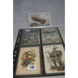 Airships and WWI Postcards: Mostly real photo including crashed aircraft WWI Zeppelin etc. Approx.