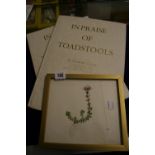 Books: "In Praise of Toadstools" by Suzanne Lucas volumes one and two, plus three floral