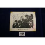 Rolling Stones: A promotional black and white postcard of The Stones, signed by the entire band