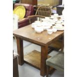 20th cent. Oak rustic refectory table. 70ins. x 31ins.
