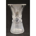 WHITE STAR LINE: First Class crystal/cut glass flower vase of tapered form with house flag