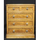 R.M.S. OLYMPIC: Rare satinwood chest of two over three drawers of delicate proportions from First