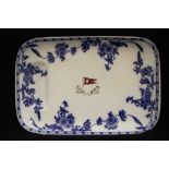WHITE STAR LINE: Second Class asparagus type dish marked Stonier & Co. to the base. Minor glaze