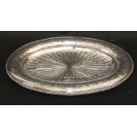 WHITE STAR LINE: A good Elkington plate First Class oval dish with starburst decoration in relief.