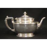 WHITE STAR LINE: A good First Class Elkington plate teapot decorated with stars around the rim and