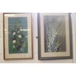 Pam Mullings watercolours "Fox Gloves" & "Autumn Hedgerow" Both framed and glazed and 12ins. x