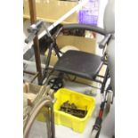 Mobility Aid Rollator walker with brakes and seat on 4 wheels, made by N.R.S.