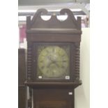 Clocks: 30 hour longcase, oak with mahogany inlays George Hewitt Marlboro, brass face, chapter