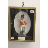 20th cent. Handpainted Napoleonic Officer 2nd/62nd foot Light Company, cased.