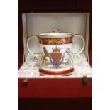 Spode: Silver Jubilee Queen Elizabeth 2nd loving mug 108/500 with certificate and box.