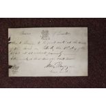Ephemera: 19th cent. April Fool hoax Tower of London, hand written pass to admit the bearer to front