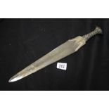 Oriental: Sino Mongolian shaped dagger with tapering handle. 14½ins.