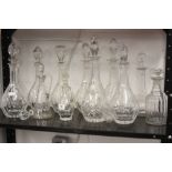 20th cent. Glass: Decanters, port, sherry and wine (12)