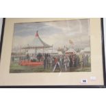 Litho Print: 19th cent. Coloured prints of a young Queen Victoria ceremonially firing a gun and