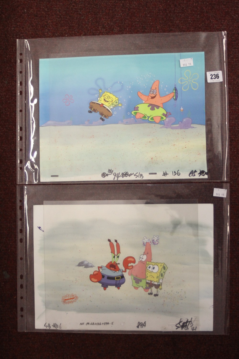 Cartoons: Original hand painted CEL ""Sponge Bob Square Pants"" master set up from episode: Hooky
