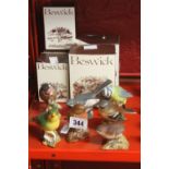 Beswick: Wild birds, Greenfinch No 2105, Wren No 993, Grey Wagtail No 1041, Blue Tit No 998,