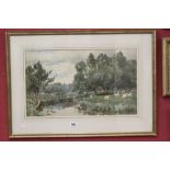 William Herbert Allen watercolour on paper, sheep in a meadow, signed lower right. Framed and
